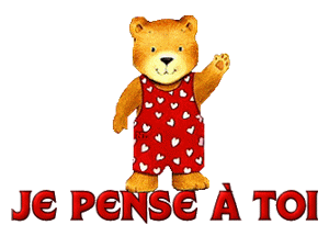 Gif animé je pense à toi nounours
